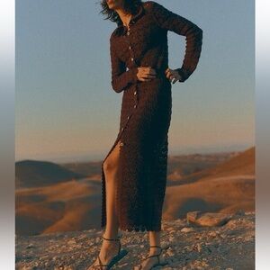 Brown crochet lace Skirt